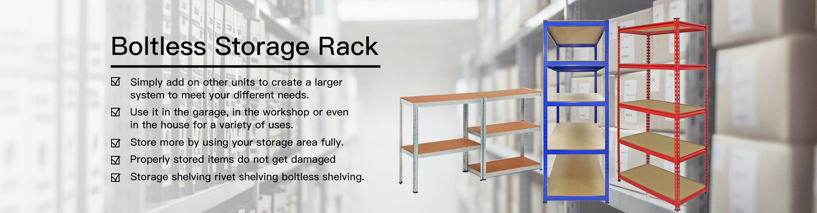 Support de stockage de Boltless