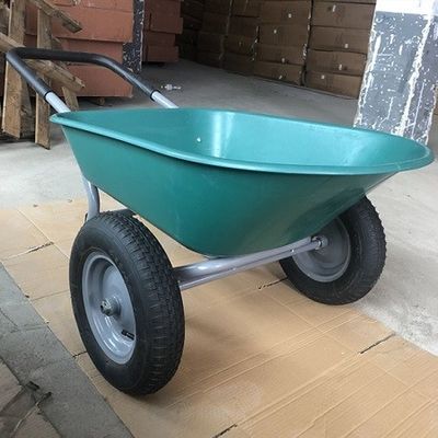 Pneumatique se pliant résistant de brouette en acier en plastique de 2 roues de chariot à main