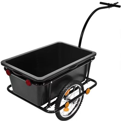 Remorque durable se pliante noire de bagage de cargaison de vélo de bicyclette de chariot à main