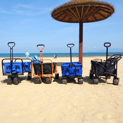 Le chariot large de pliage de roue acceptent le chariot se pliant à quatre voies adapté aux besoins du client de plage