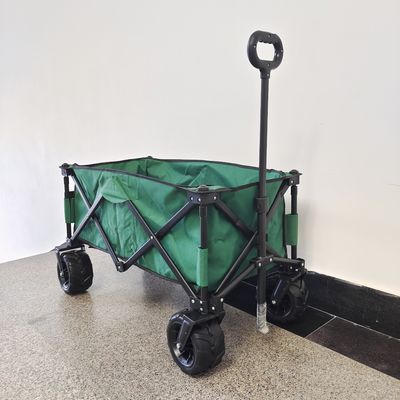 Chariot pliant de camping de cadre en métal de chariot de plage de double de plate-forme tissu d'Oxford
