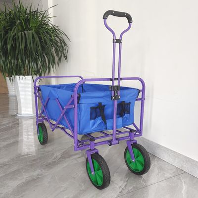 Chariot de camping de tissu de doubles couches chariot portatif de pliage de chariot à main de roue de PVC de 8 pouces