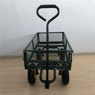 Yard résistant Mesh Wagon Outdoor With en acier de Mesh Cart du jardin 50L 4 roues