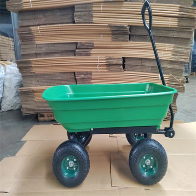 jardin Tipper Cart With Pneumatic Tires de chariot de décharge de jardin de la roue 75L 4