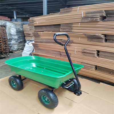 jardin Tipper Cart With Pneumatic Tires de chariot de décharge de jardin de la roue 75L 4