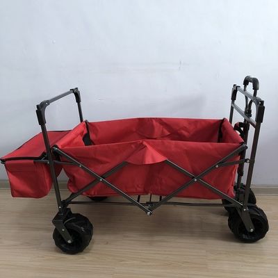 Chariot de plage portatif de service de grand chariot pliant de tissu de PVC avec le rouge de couverture