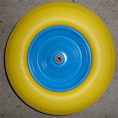 4.00-8 roues libres plates de plage de chariot de pliage de polyuréthane de pneu de roues pneumatiques solides