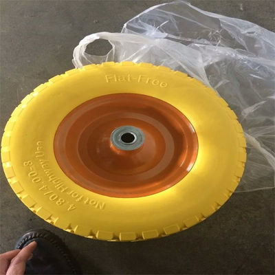 4.00-8 roues libres plates de plage de chariot de pliage de polyuréthane de pneu de roues pneumatiques solides