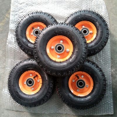 Le chariot pneumatique à 10 pouces roule 350 4 roues pneumatiques en caoutchouc de 6 PAIRES pour le jardin