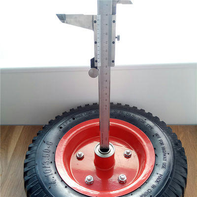 350-6 roues pneumatiques en acier rouges de camion de sac à Rim Pneumatic Trolley Wheels Rubber