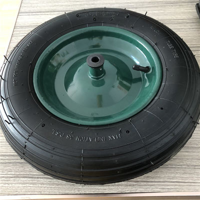 350-8 le chariot pneumatique en acier vert à Rim Cart Pneumatic Wheels Rubber bande la brouette