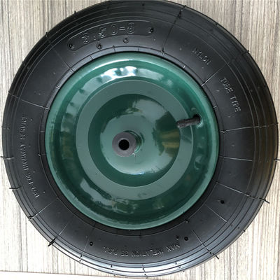 350-8 le chariot pneumatique en acier vert à Rim Cart Pneumatic Wheels Rubber bande la brouette
