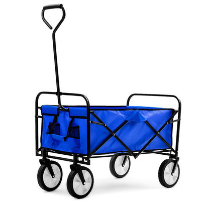 Chariot pliant bleu portatif augmentant le chariot se pliant résistant à quatre roues