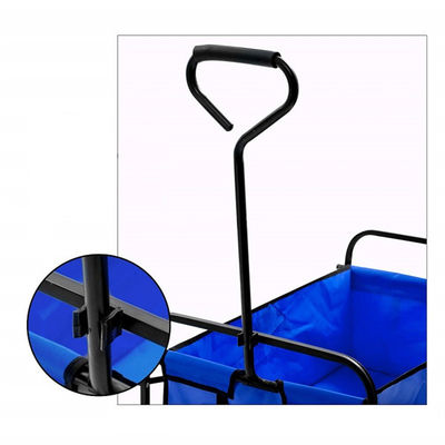 Chariot pliant bleu portatif augmentant le chariot se pliant résistant à quatre roues