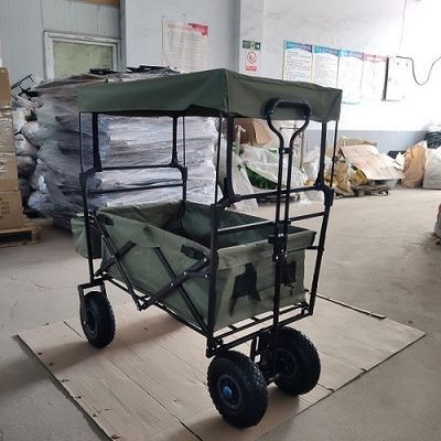 chariot de pliage de plage de 87cm avec le tissu fois du chariot 600D Oxford à plage de l'auvent 106cm