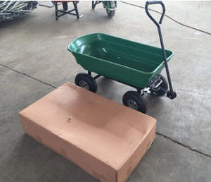 poly chariot de décharge de grande capacité de chariot de décharge de jardin du corps 75L poly avec incliner la fonction