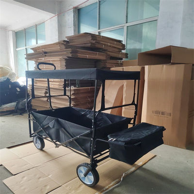 Chariot de luxe à pliage de chariot de plage de pliage de stockage avec l'auvent extérieur