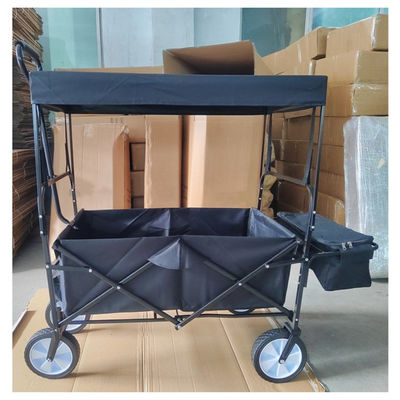 Chariot de luxe à pliage de chariot de plage de pliage de stockage avec l'auvent extérieur