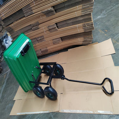 poignée en plastique de 50L Tray Garden Dump Cart Garden Tipper Trolley Sand Wagon With
