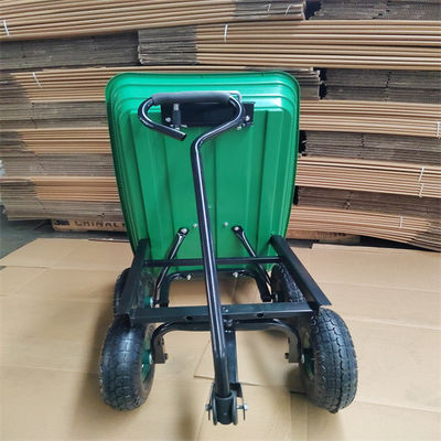 poignée en plastique de 50L Tray Garden Dump Cart Garden Tipper Trolley Sand Wagon With