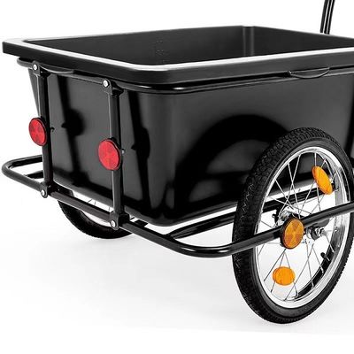 Remorque durable se pliante noire de bagage de cargaison de vélo de bicyclette de chariot à main
