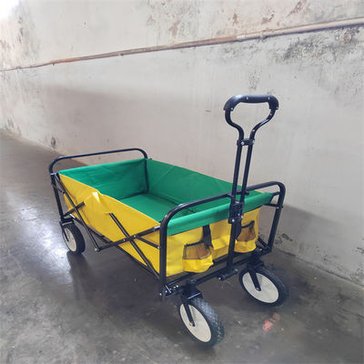 Roues portatives de stockage d'activités 4 pliant le chariot de plage avec la poignée réglable