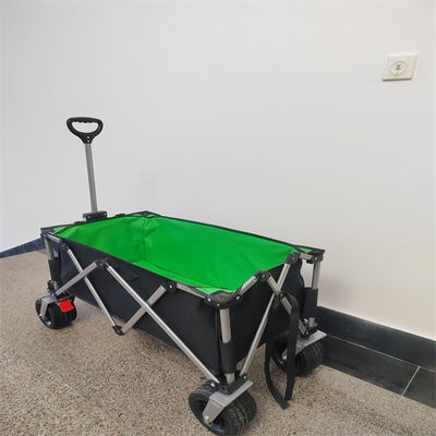 Chariot se pliant extérieur campant de chariot de traction de main avec la roue faite sur commande d'unité centrale de tissu