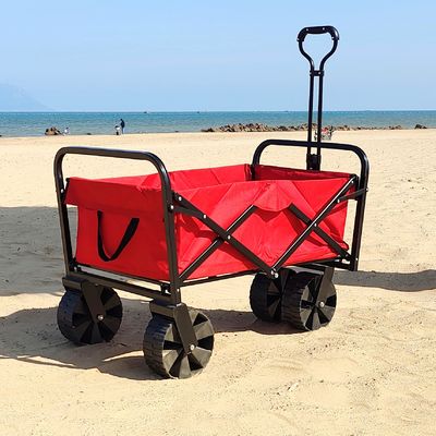 Chariot pliable pratique de plage de roues larges soudant le chariot industriel de pliage de stockage
