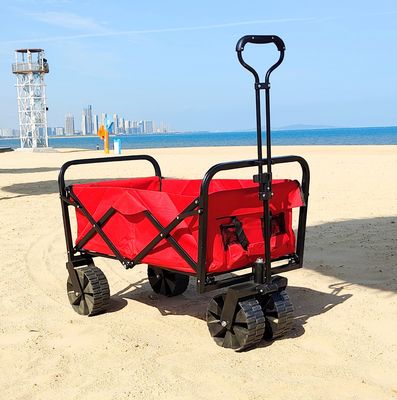 Chariot pliable pratique de plage de roues larges soudant le chariot industriel de pliage de stockage