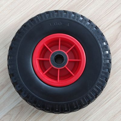 300-4 Rim Rubber Wheel rouge roues pneumatiques de brouette de chariot de jardin de pneu de 10 pouces