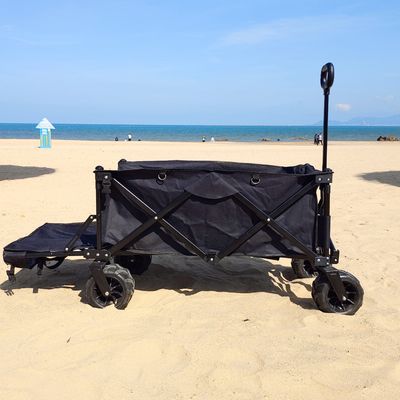 Le chariot large de pliage de roue acceptent le chariot se pliant à quatre voies adapté aux besoins du client de plage