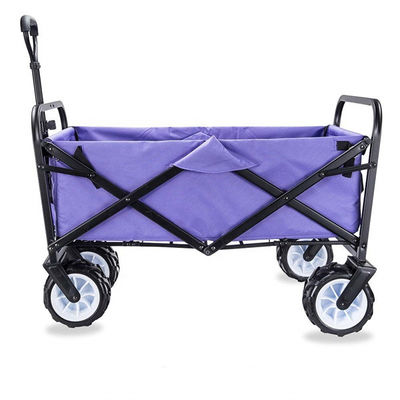 Chariot de achat pliant se pliant à quatre roues à chariot de main de jardin de chariot de plage