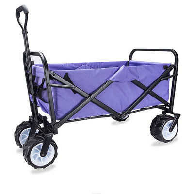 Chariot de achat pliant se pliant à quatre roues à chariot de main de jardin de chariot de plage