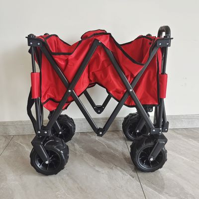 O-Type poignée réglable Wagon pliant Pu roue large chariot de Camping de plage pliable