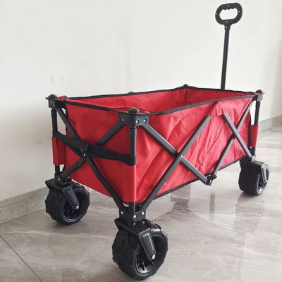 O-Type poignée réglable Wagon pliant Pu roue large chariot de Camping de plage pliable