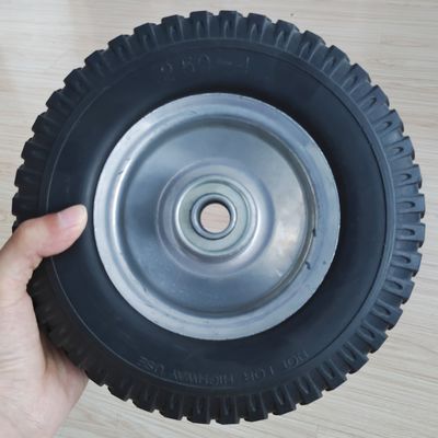 Roue de pneu en caoutchouc pneumatique de couleur de jante faite sur commande de 8 pouces 2.50-4 pour la brouette de chariot