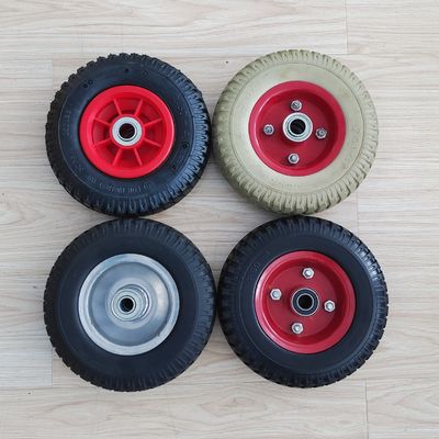 Roue de pneu en caoutchouc pneumatique de couleur de jante faite sur commande de 8 pouces 2.50-4 pour la brouette de chariot