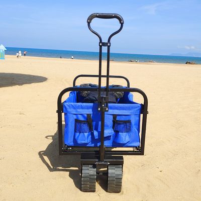 Chariot pliant large se pliant de chariot de plage de grande capacité de roues du chariot pp de camping