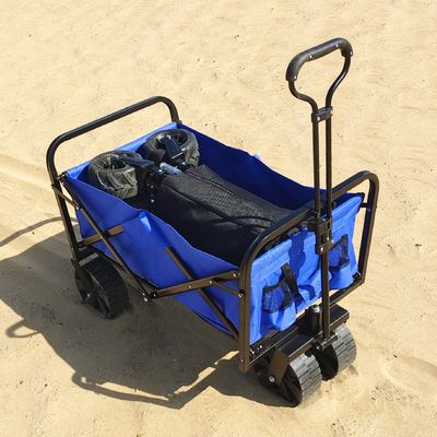 Chariot pliant large se pliant de chariot de plage de grande capacité de roues du chariot pp de camping
