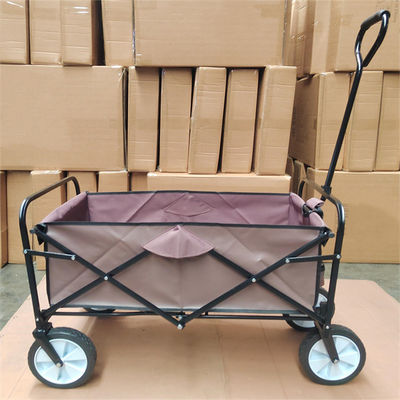 Chariot se pliant personnalisable de 4 roues de PVC de Brown transporter en charrette toute la direction pliable
