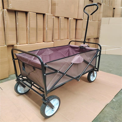 Chariot se pliant personnalisable de 4 roues de PVC de Brown transporter en charrette toute la direction pliable