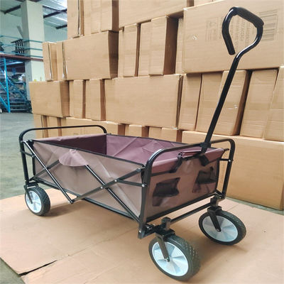 Chariot se pliant personnalisable de 4 roues de PVC de Brown transporter en charrette toute la direction pliable