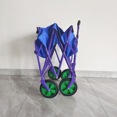 Chariot de camping de tissu de doubles couches chariot portatif de pliage de chariot à main de roue de PVC de 8 pouces