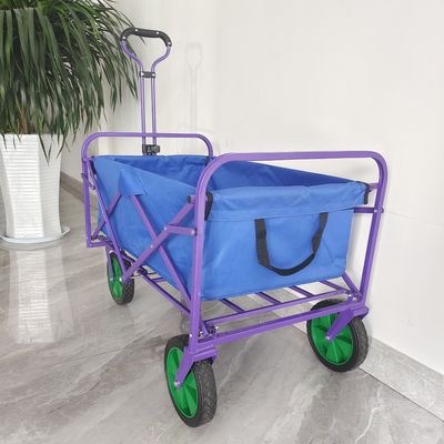 Chariot de camping de tissu de doubles couches chariot portatif de pliage de chariot à main de roue de PVC de 8 pouces