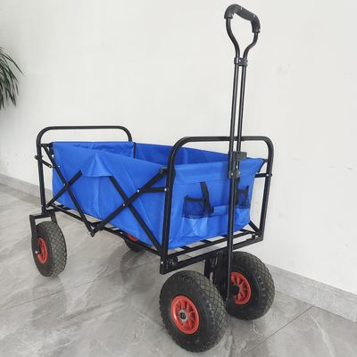 Le pneu pneumatique se pliant pliant de chariot de cadre d'acier inoxydable roule le chariot de jardin portatif