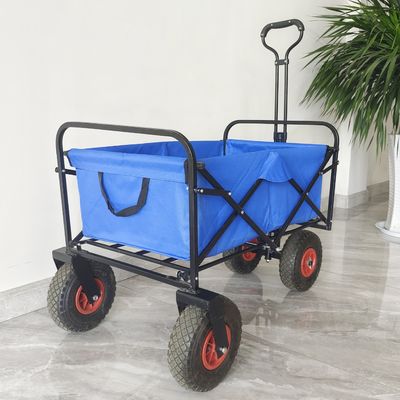 Le pneu pneumatique se pliant pliant de chariot de cadre d'acier inoxydable roule le chariot de jardin portatif
