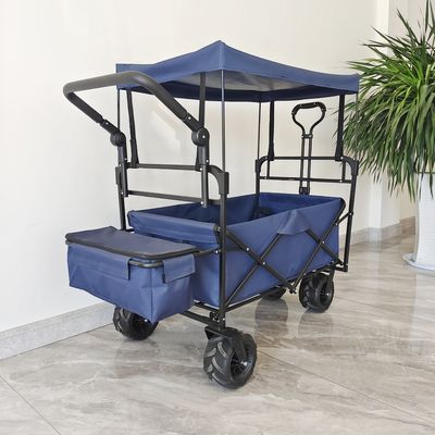 Chariot de camping pliable Chariot de tramway de plage avec chariot pliant avec toiture Dollies