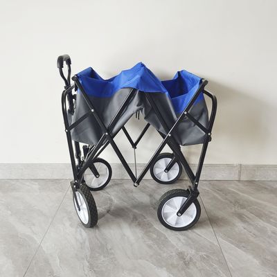 Chariot de camping extérieur 8 pouces roues wagon pliable poussette chariot de service pliable