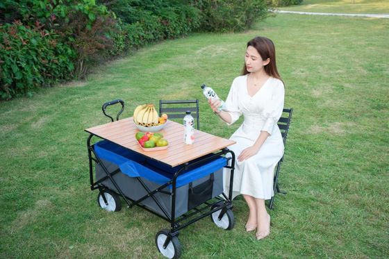 Chariot de camping extérieur 8 pouces roues wagon pliable poussette chariot de service pliable