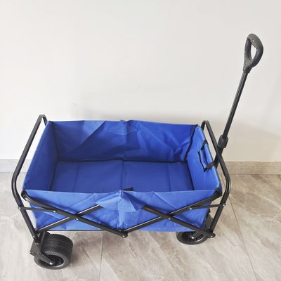 Voiture de plage pliante pour camping en plein air avec frein à bande de roues larges en PU